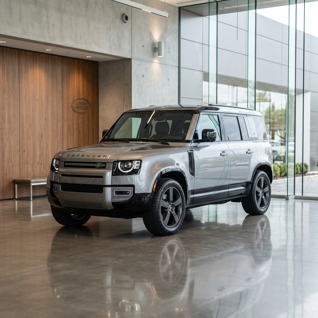 Land Rover Defender op grijs kenteken