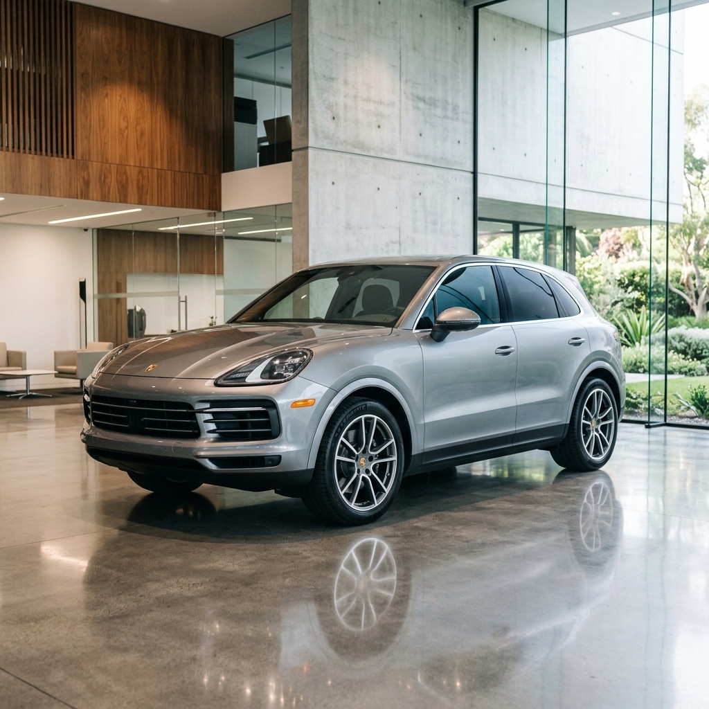 Porsche Cayenne op grijs kenteken